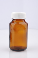Blank Medical Glass Bottle on White Background
