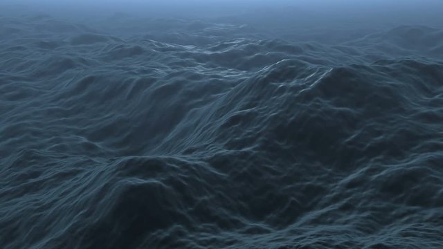 Water FX0328: Ocean waves undulate and flow (Loop).