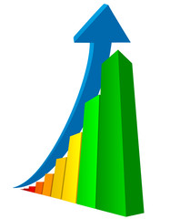 rising business graph with arrow