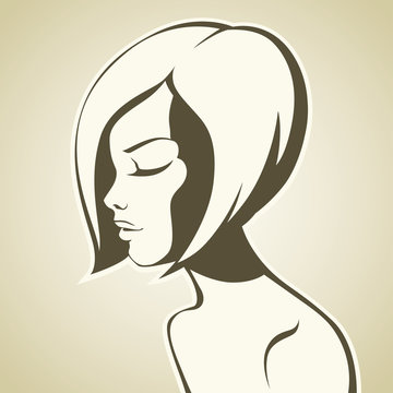 Graphic girl with bob haircut