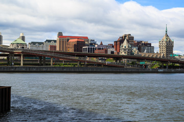 Albany NY from across the Hudson River in Rensselaer