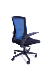 Blue office chair isolated on the white background