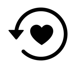 Past dating / love history arrow flat icon for apps and websites