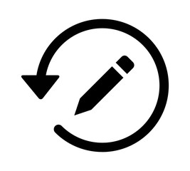 Past edit / editing history arrow flat icon for apps and websites
