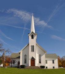 Fototapeta na wymiar Rural Church, Midwest, Ohio, near Akron, USA
