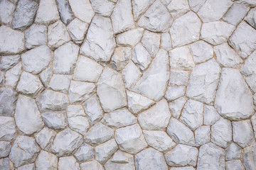 Exterior stone wall decorative in the garden