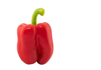 Red bell pepper, paprika isolated on white background