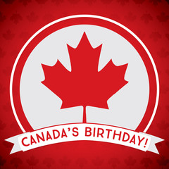 Scatter Canada Day maple leaf card in vector format.