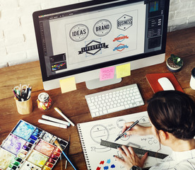 Ideas Creative Occupation Design Studio Drawing Startup Concept