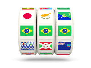 Slots with flag of brazil