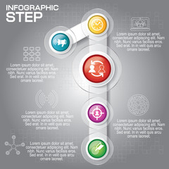 Business concept with 5 options, parts, steps or processes. Can be used for workflow layout, diagram, number options, web design.