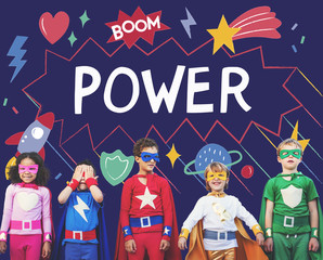 Superhero Kids Imagination Power Helper Concept