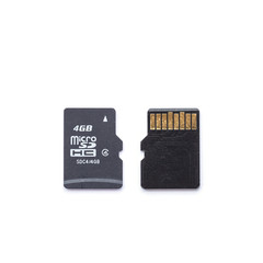 Black micro memory cards isolated on white background