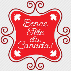 Doodle frame Canada Day card in vector format.