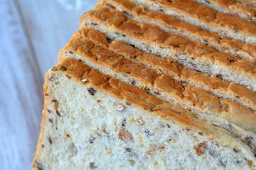 Fresh sliced bread slices