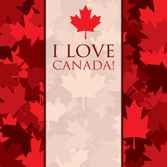 Obraz na płótnie Canvas Scatter Canada Day maple leaf card in vector format.
