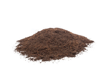 Pile of soil isolated on white background