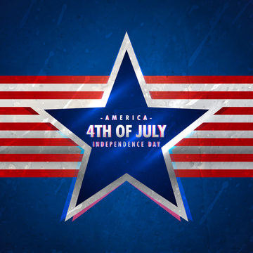 4th of july background with star and red stripes