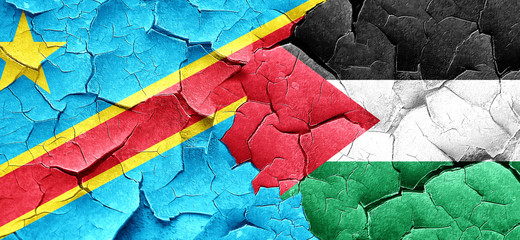 Democratic republic of the congo flag with Palestine flag on a g