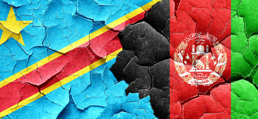 Democratic republic of the congo flag with afghanistan flag on a