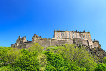 Edinburgh Castle on a beautiful clear sunny day
