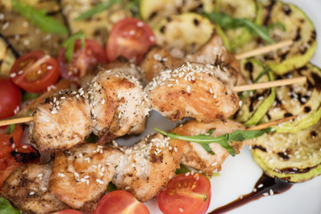 Grilled kebab pork meat