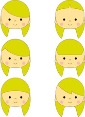 女性　いろいろな前髪　セット