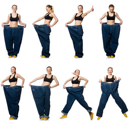 Obraz premium Composite photo of woman in dieting concept