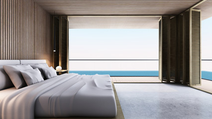 Bedroom take sea view - 3D render