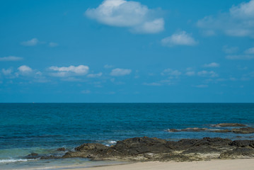 Rocks, sea and sky are beautiful in Thailand.