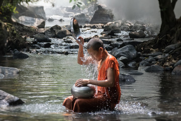 Monk take a bath