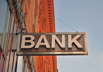 The bank sign