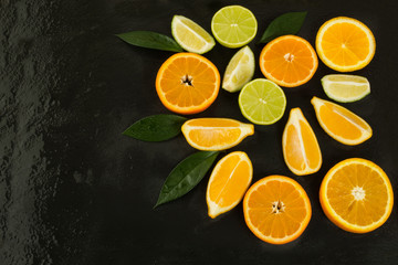Healthy eating concept with lime, orange and lemon
