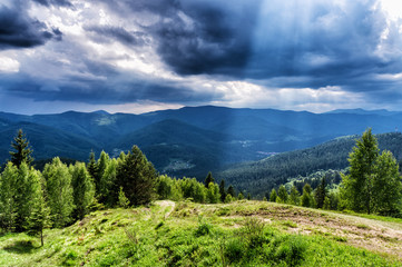 HDR views during uphill Makovytsya Ukraine
