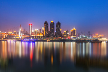 Fototapeta na wymiar Cityscape of Chongqing at night，china.