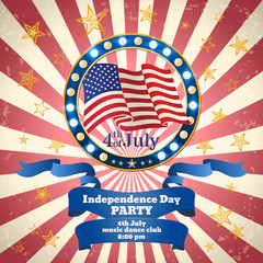 Independence Day Party celebration. Vector template