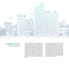 Fototapeta premium Line design vector illustration with ecology city.