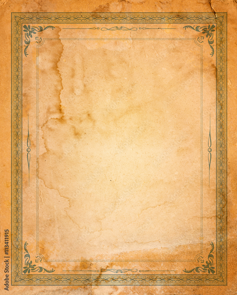 Canvas Prints old paper with patterned vintage frame - blank for your design