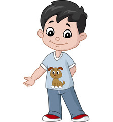 Happy little boy cartoon © ekyaky