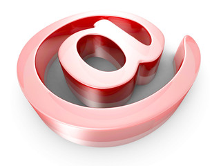 Red Glass AT E-mail Symbol