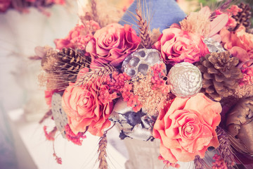 Beautiful bouquet flower for background with filter effect retro