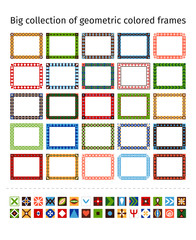 Hand drawn frames set. Cartoon colorful vector frame set
