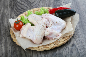 Raw chicken wings