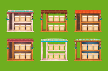 Game wooden store windows set