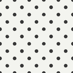 Hand drawn geometric seamless ink polka dot pattern. Wrapping paper. Abstract vector background. Round brush strokes. Casual polka dot texture. Stylish doodle. Dry brush. Rough edges ink illustration.