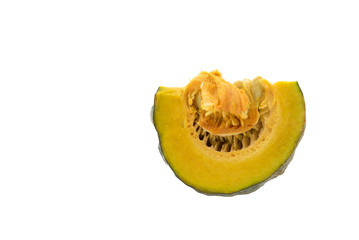 Raw thai pumpkin isolated on white background