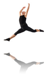 Young dancer isolated on the white