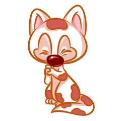 Cat animal spotted white cartoon illustration isolated image animal character
