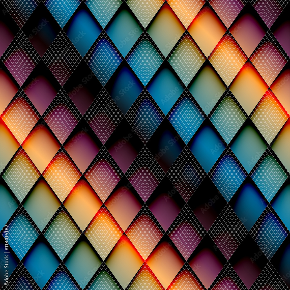 Poster abstract seamless rhombus pattern.