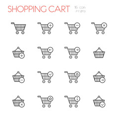 Shopping cart line icons